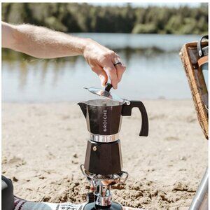 GROSCHE Milano Stovetop Espresso Maker Moka Pot 3 espresso Cup - 5 oz Black
